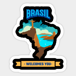 Brasil welcomes you Sticker